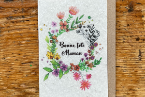 les cartes de lulu "Bonne fête maman" couronne fleurs