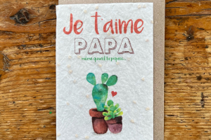 les cartes de lulu "Je t'aime papa" cactus
