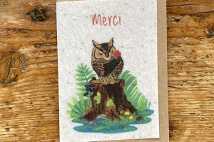 Les cartes de Lulu "Merci"(hibou)