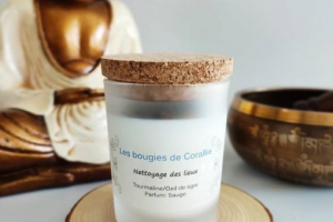 Bougie de Corallie lithothérapie nettoyage des lieux