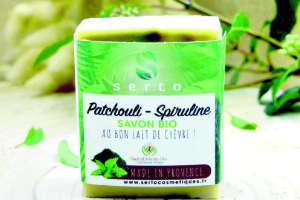 Serto savon au lait de chèvre  bio patchouli spiruline