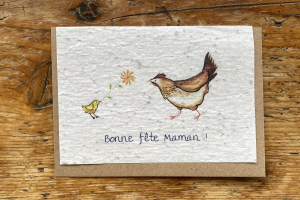 les cartes de lulu "Bonne fête maman" poule poussin