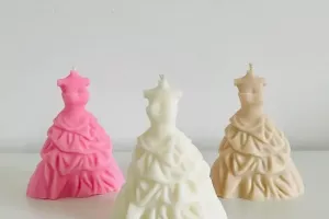 Bougie fantaisie robe blanche de soirée/mariage