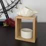 Mes gourmandises bougies brûle parfum Shell en bambou et céramique rond blanc