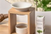 Mes gourmandises bougies brûle parfum ARINA en bambou et céramique rond blanc