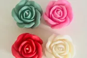 bougie fantaisie rose blanche