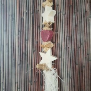 Brin de lavande tresse 2 étoiles blanches et 1 grise