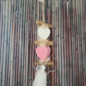 Brin de lavande tresse 2 coeurs amande et magnolia