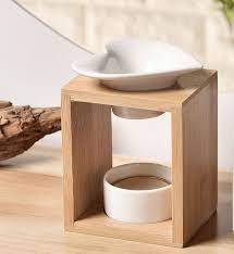 Mes gourmandises bougies brûle parfum ARUN en bambou et céramique en coeur