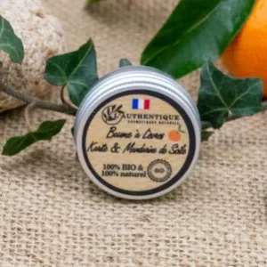 Authentique baume à lèvres 100% karité et mandarine de Sicile