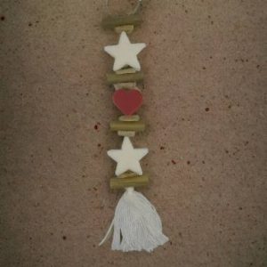 Brin de lavande tresse 1 coeur fruit rouge 2 etoiles amande