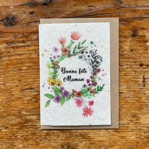 les cartes de lulu "Bonne fête maman" couronne fleurs