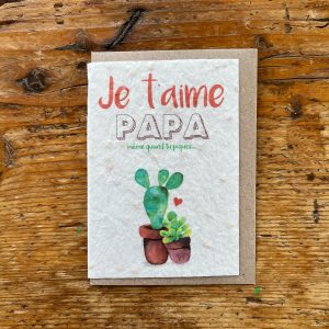 les cartes de lulu "Je t'aime papa" cactus