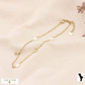 lilas de seine chaine cheville blanc etoile 3182