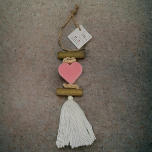 Brin de lavande tresse coeur rose