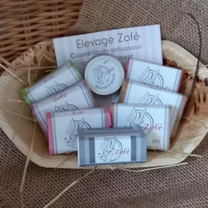 Zofé au lait de jument coffret 6 minis savons,1baume à lèvres,1shampoing