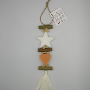 Brin de lavande tresse 1 coeur fleur d'oranger 1 etoile blanche