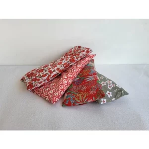 Bouillotte sèche déhoussable motif fleur rouge