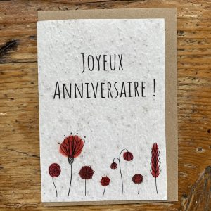 les cartes de Lulu "joyeux anniversaire"(coquelicots)