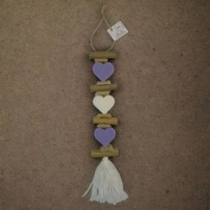 Brin de lavande tresse 2  coeurs lavande 1 coeur amande