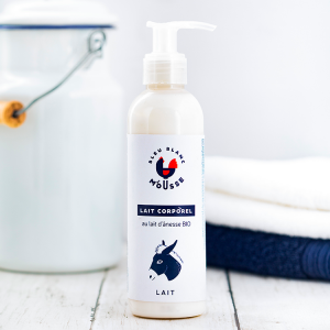 Bleu blanc mousse lait corps au lait d'anesse et argan