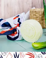 Bleu blanc mousse savon au lait de chèvre