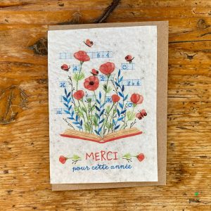 Les cartes de Lulu "Merci pour cette année" (coquelicots)