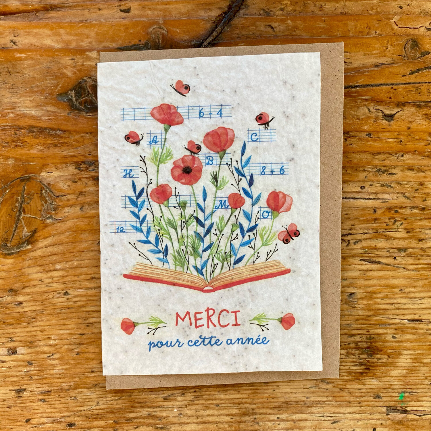 Les cartes de Lulu "Merci pour cette année" (coquelicots)