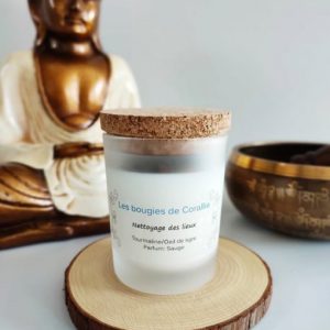 Bougie de Corallie lithothérapie nettoyage des lieux