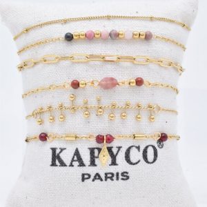 kapyco bracelet or cornaline rose