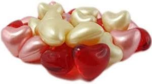 Perle de bain coeur rouge à la fraise