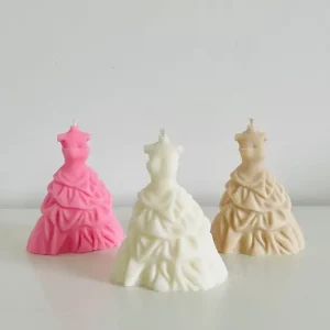 Bougie fantaisie robe blanche de soirée/mariage