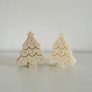 bougie fantaisie sapin de noel blanc