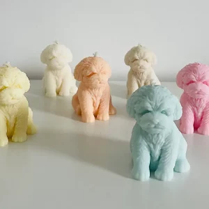 bougie fantaisie toutou blanc