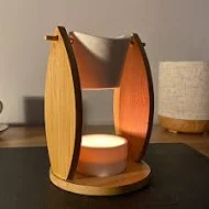 Mes gourmandises bougies brûle parfum VOILE en bambou et céramique rond blanc