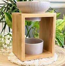 Mes gourmandises bougies brûle parfum YONA  en bambou et céramique en rond